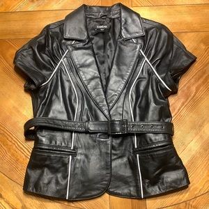 Bebe belted leather vest too